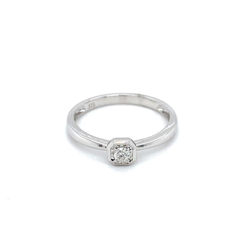 9ct White Gold Diamond Dress Ring