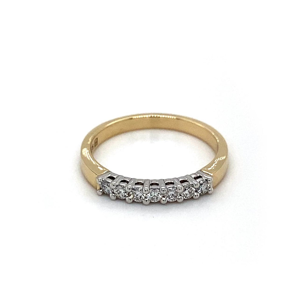 9ct Yellow Gold And White Gold Diamond Ring