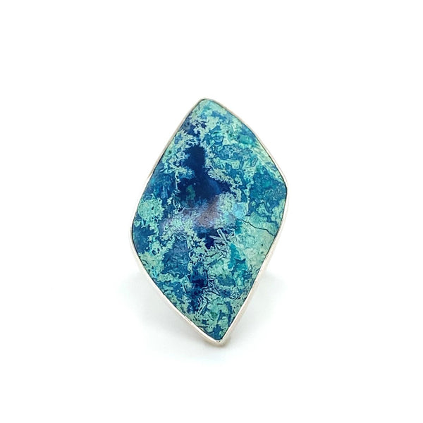 Sterling Silver Large Shattuckite Teardrop Ring