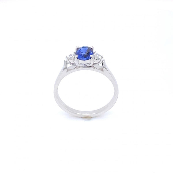  	18ct White Gold Sapphire & Diamond Ring
