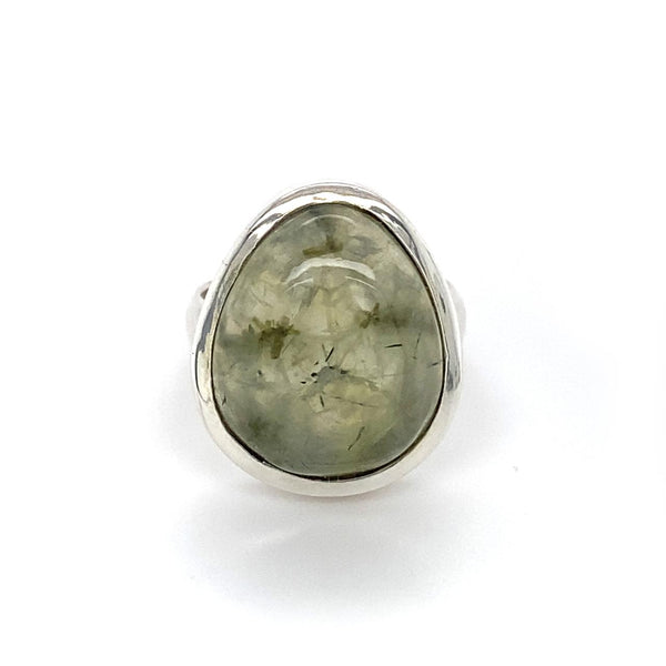 Sterling Silver Prehnite Ring