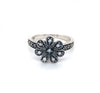 Sterling Silver Marcasite And Seed Pearl Flower Ring