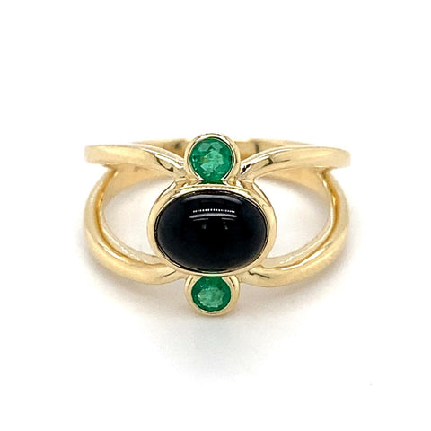 Emerald And Black Onyx Ring