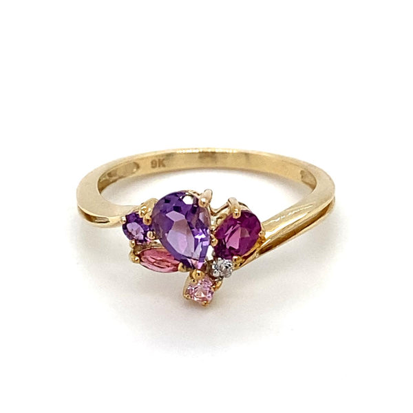 9ct Yellow Gold Multi Stone Ring