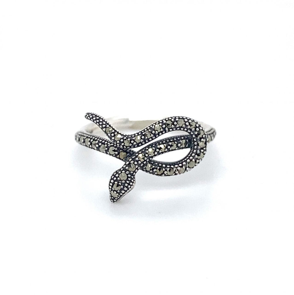 Sterling Silver Marcasite Snake Ring