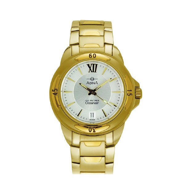 Gents Adina Oceaneer Watch With Gold Plated Band