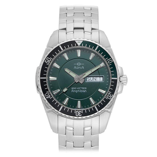 Adina Gents Amphibian Watch with Green Dial