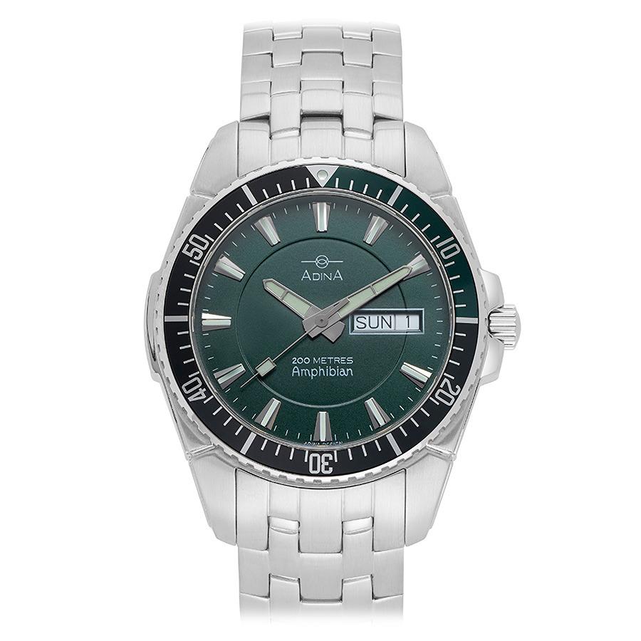 Adina Gents Amphibian Watch with Green Dial