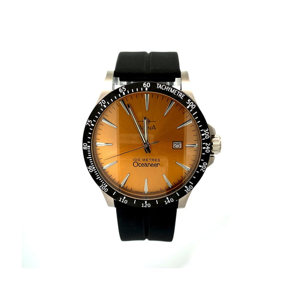 Gents Adina Oceaneer Divers Watch With Orange Face