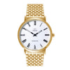Adina Unisex Slimline White Roman Numeral Dial With Gold Tone Band