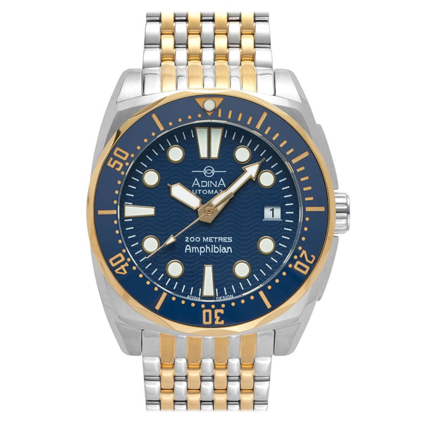 Gents Automatic Two Tone Amphibian 41mm Watch 200m, Blue Face And Dial