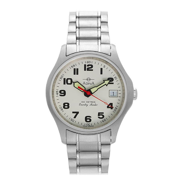 Adina Country Master White Numbered Dial Watch 