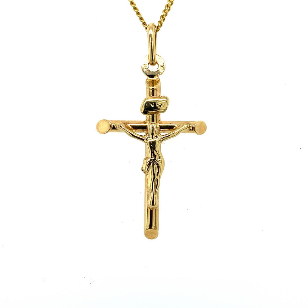 9ct Yellow Gold Crucifix Cross Pendant