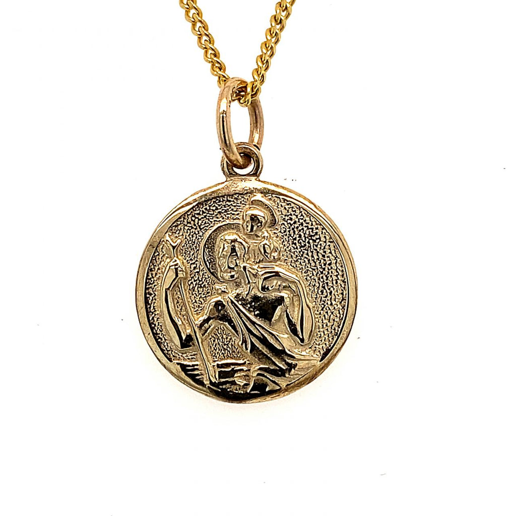  	9ct Yellow Gold St Christopher Pendant