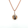 9ct Rose Gold Diamond Set Round Disk Pendant 