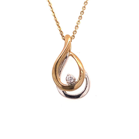  	9ct 2tone Diamond Pendant