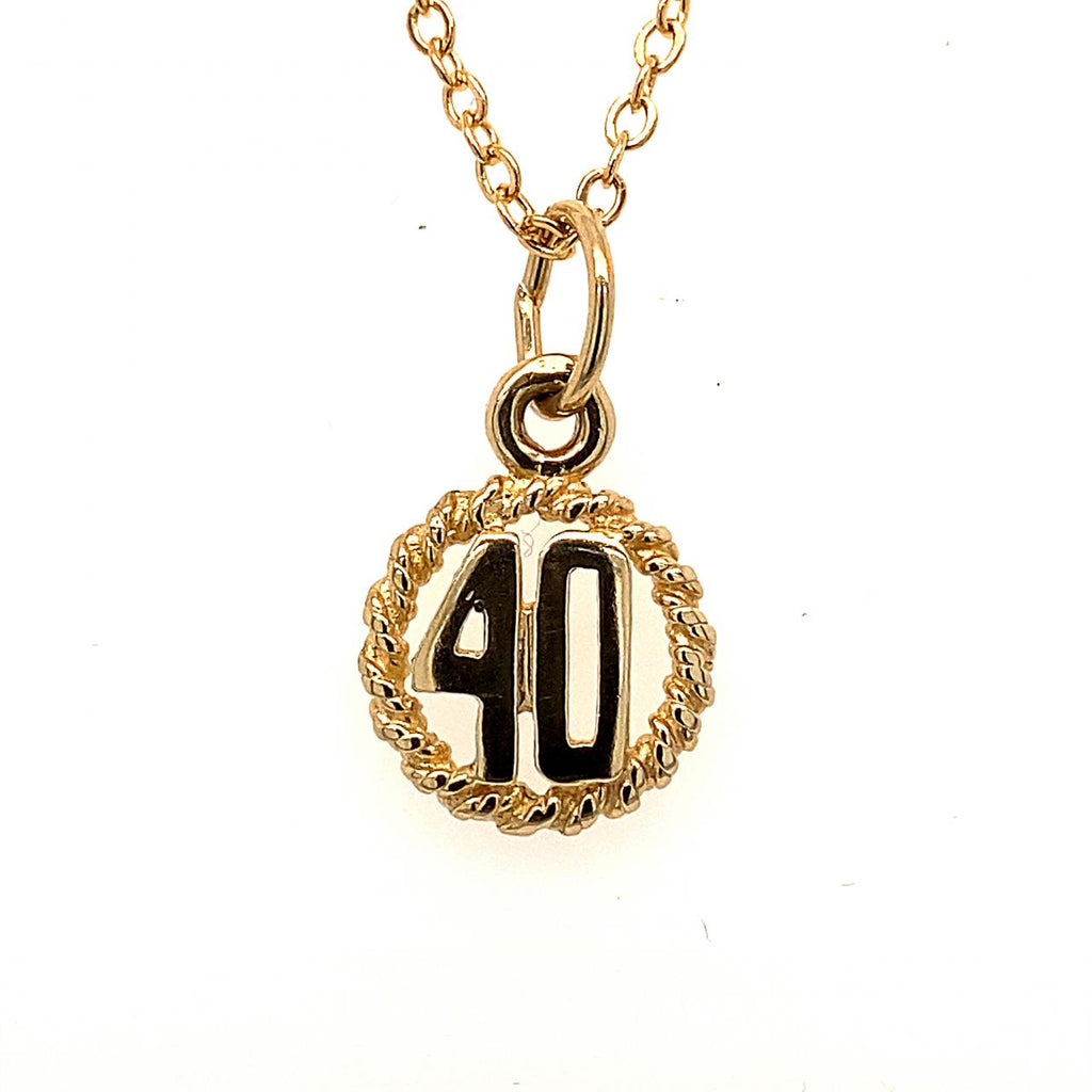  	9ct Yellow Gold Forty Pendant