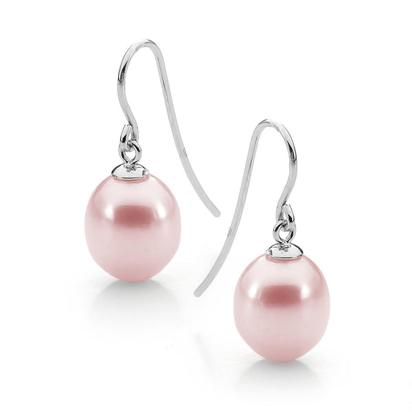 Pale pink 7.5-8mm Freshwater Pearls on sterling silver shepherds hooks