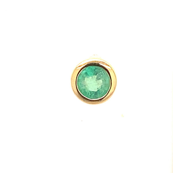  	9ct Yellow Gold Natural Emerald Stud Earrings 