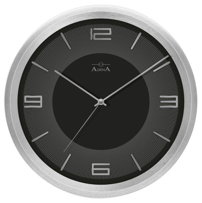 Adina Wall Clock, Black Numbered Dial With Silver Colour Surround