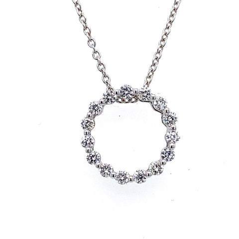 18ct White Gold Diamond Claw Set Circle of Life Pendant 