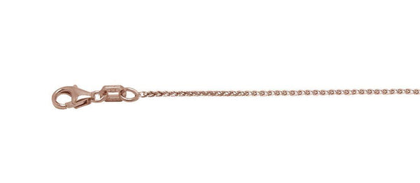 9ct Rose Gold Diamond Cut Foxtail Chain, 45cms 
