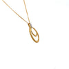 9ct Yellow Gold Double Oval Pendant with Diamond Set Bail