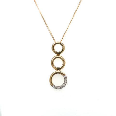 9ct Yellow Gold Diamond Circle Pendant