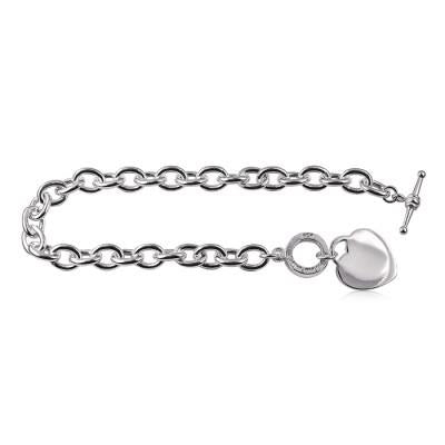  	Sterling Silver Cable Link Bracelet 'Tiffany Style' 