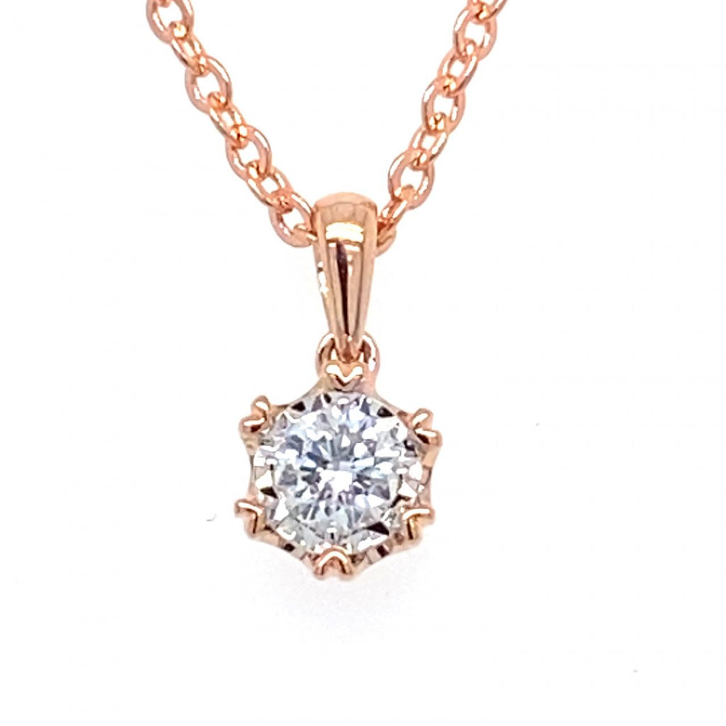  	9ct Rose Gold Diamond Pendant