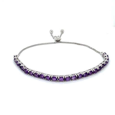 Sterling Silver Amethyst Bracelet