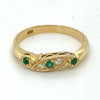 9ct Yellow Gold Natural Emerald And Diamond Ring