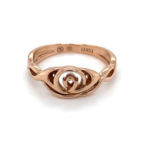 9ct Rose Gold Ladies Rose Design Ring