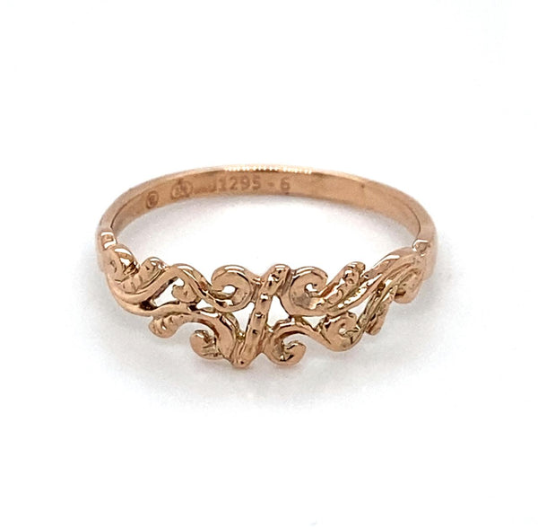 9ct Rose Gold Antique Style Filigree Dress Ring