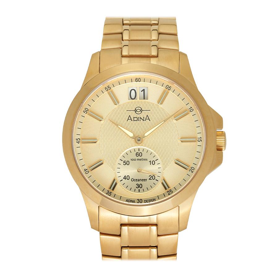 Gents Adina Gold Tone Bracelet With Gold Tone Dial 