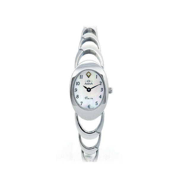 Adina Ladies Oval Dial Watch Slimline Design With Bracelet Band